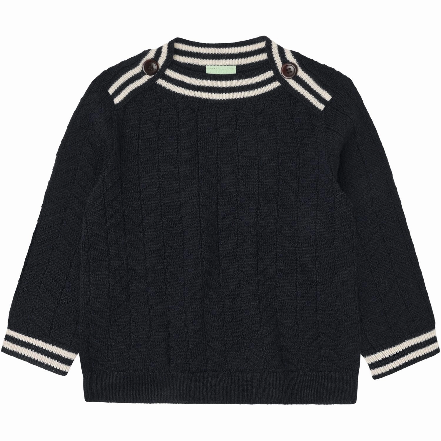 Flexible Knit FUB Dark Navy Baby ZigZag Blouse