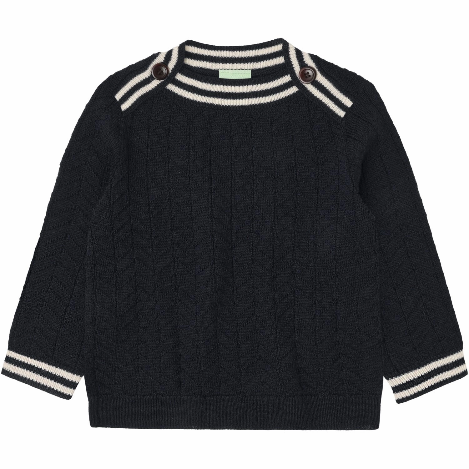 FUB Dark Navy Baby ZigZag Blouse Reinforced Hems Smart Casual