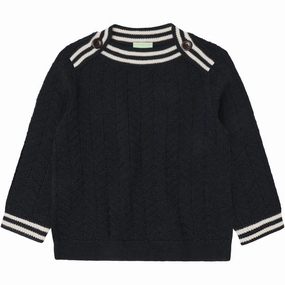 FUB Dark Navy Baby ZigZag Blouse Reinforced Hems Smart Casual