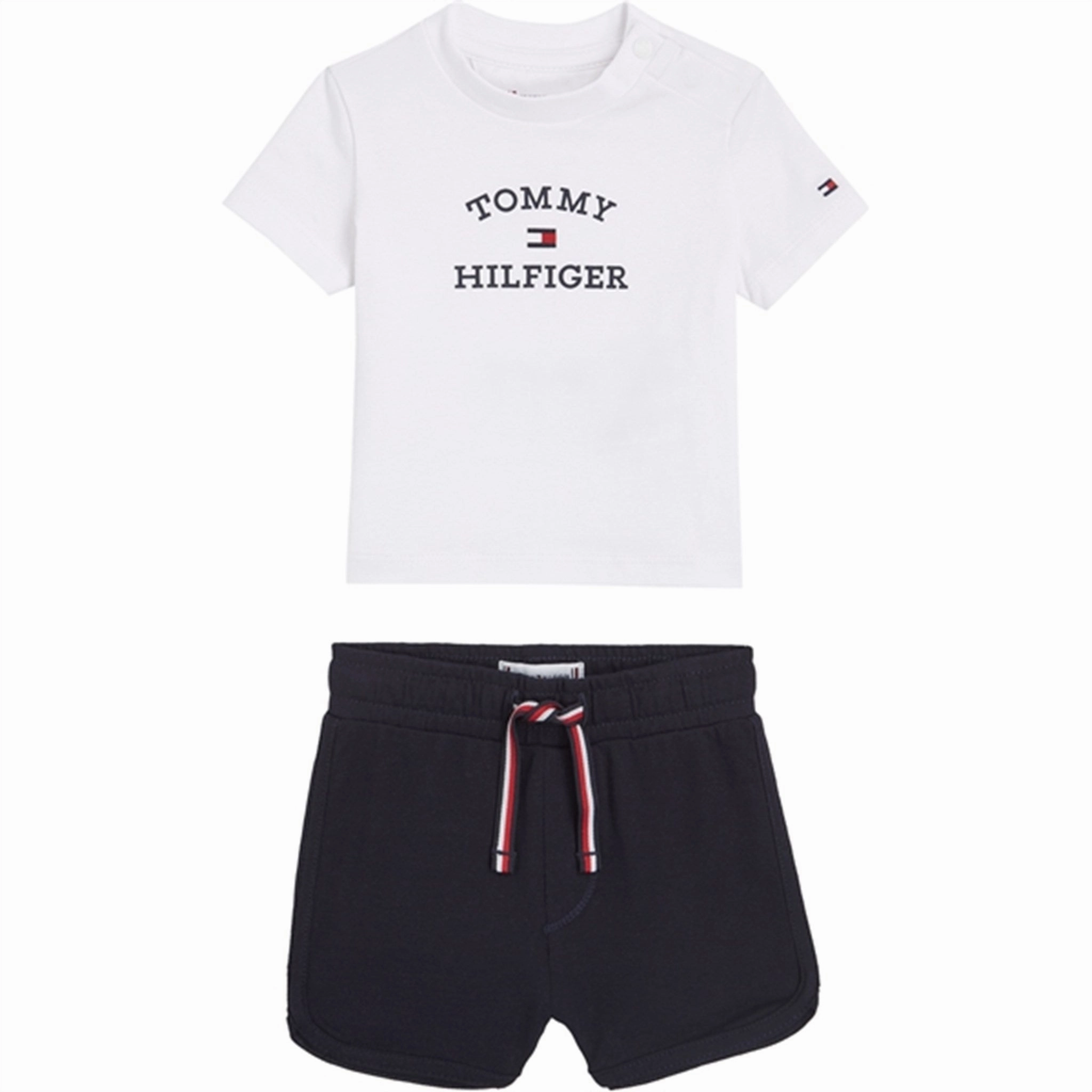 harmonious Tommy Hilfiger Baby Th Logo Shorts Set White
