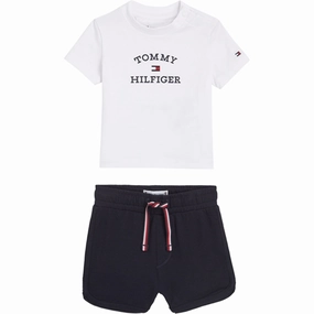 Tommy Hilfiger Baby Th Logo Shorts Set White Modern Layer