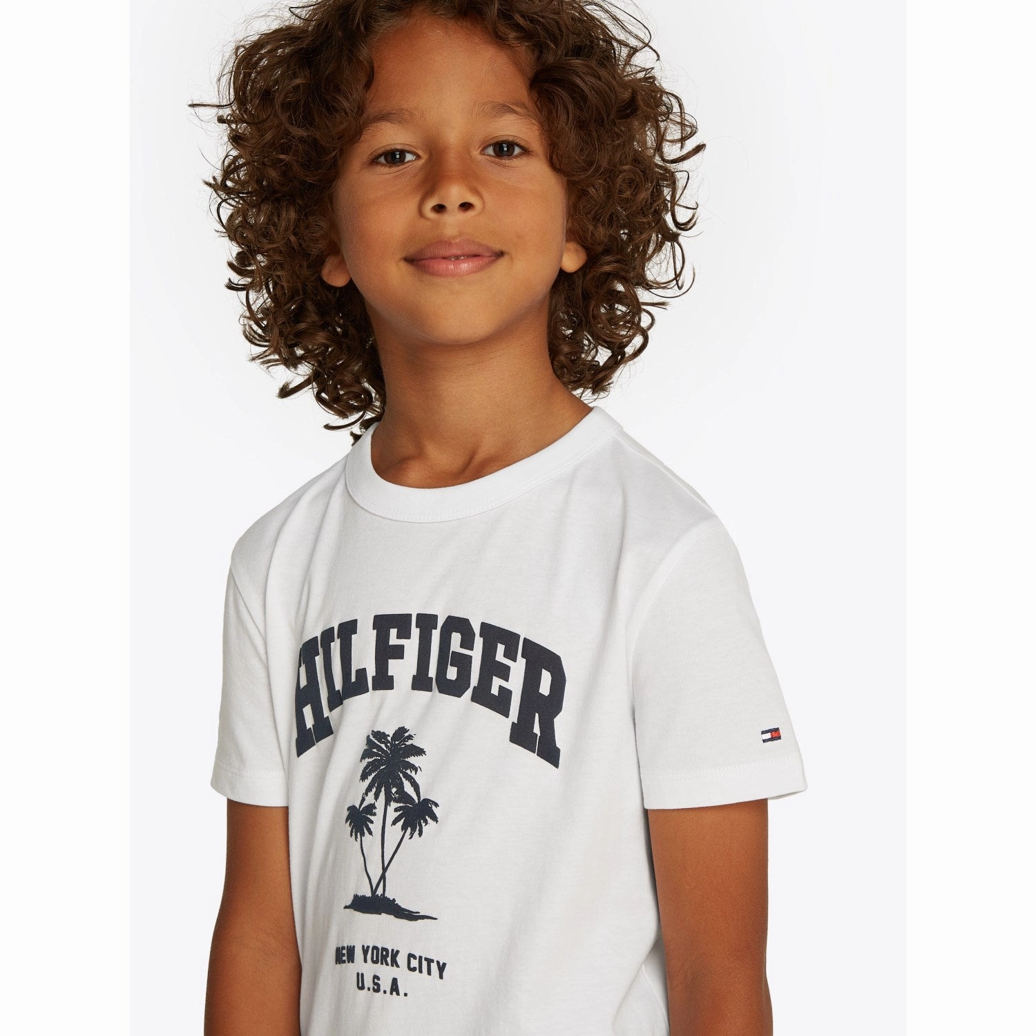 Tommy Hilfiger White Hilfiger Palm Print T-Shirt contrast