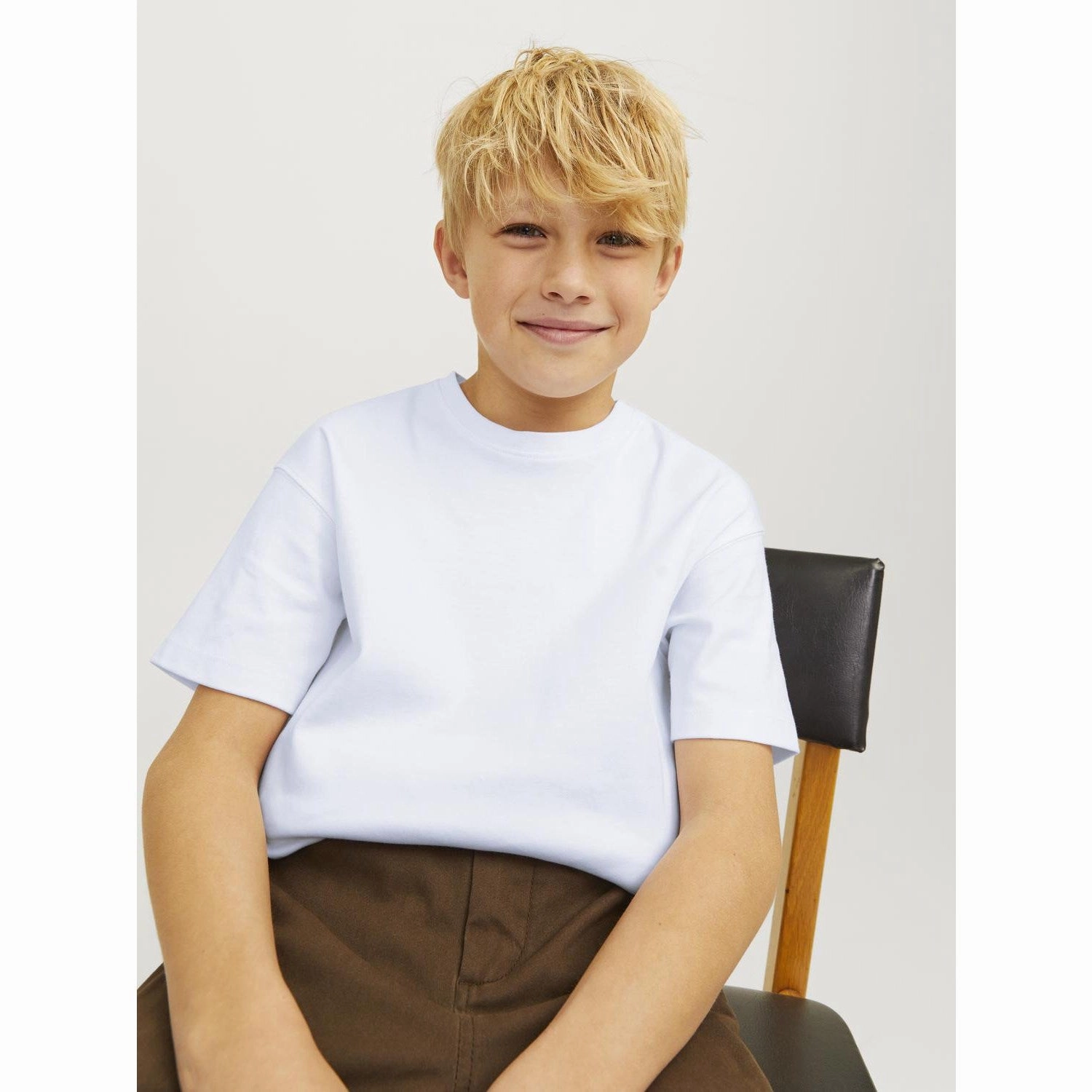 DurableStitching Standard Body Fit Jack & Jones Junior White Eurban Edge T-Shirt Noos