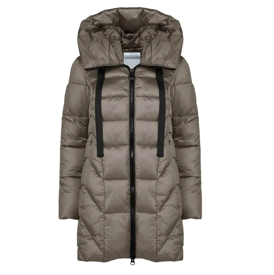 Censured piumino da donna con collo alto e cappuccio CW 4052 T NTT3 104 bronzo ThermalRetention Age