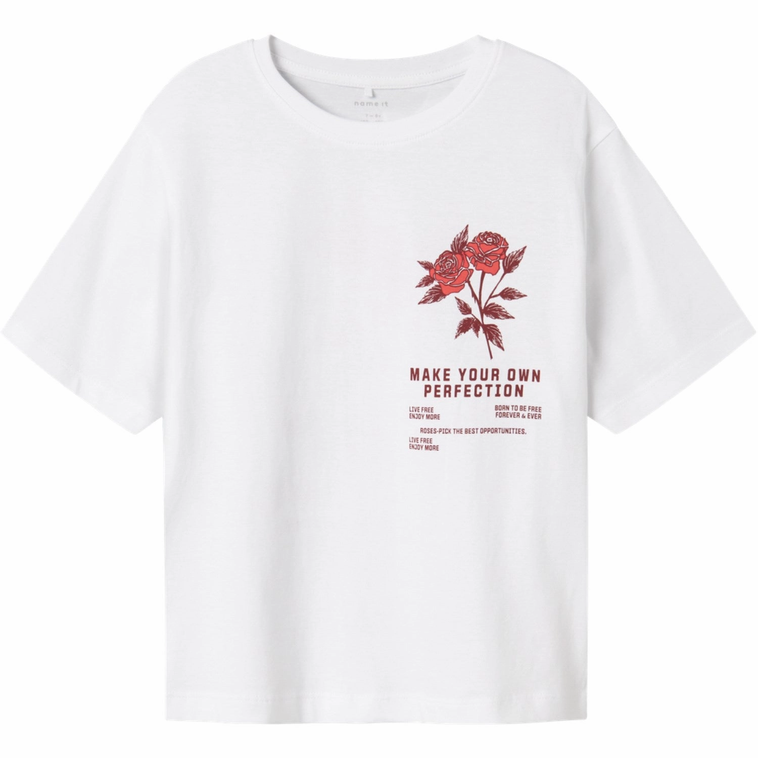 Name It Bright White Wild Heart Hominu Regular T-Shirt brandable Breathable fabric