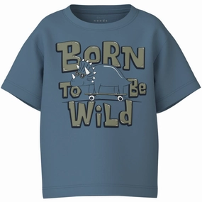 Quality Fabric Classic Layer Name It Provincial Blue Born To Be Wild Vagno Loose T-Shirt