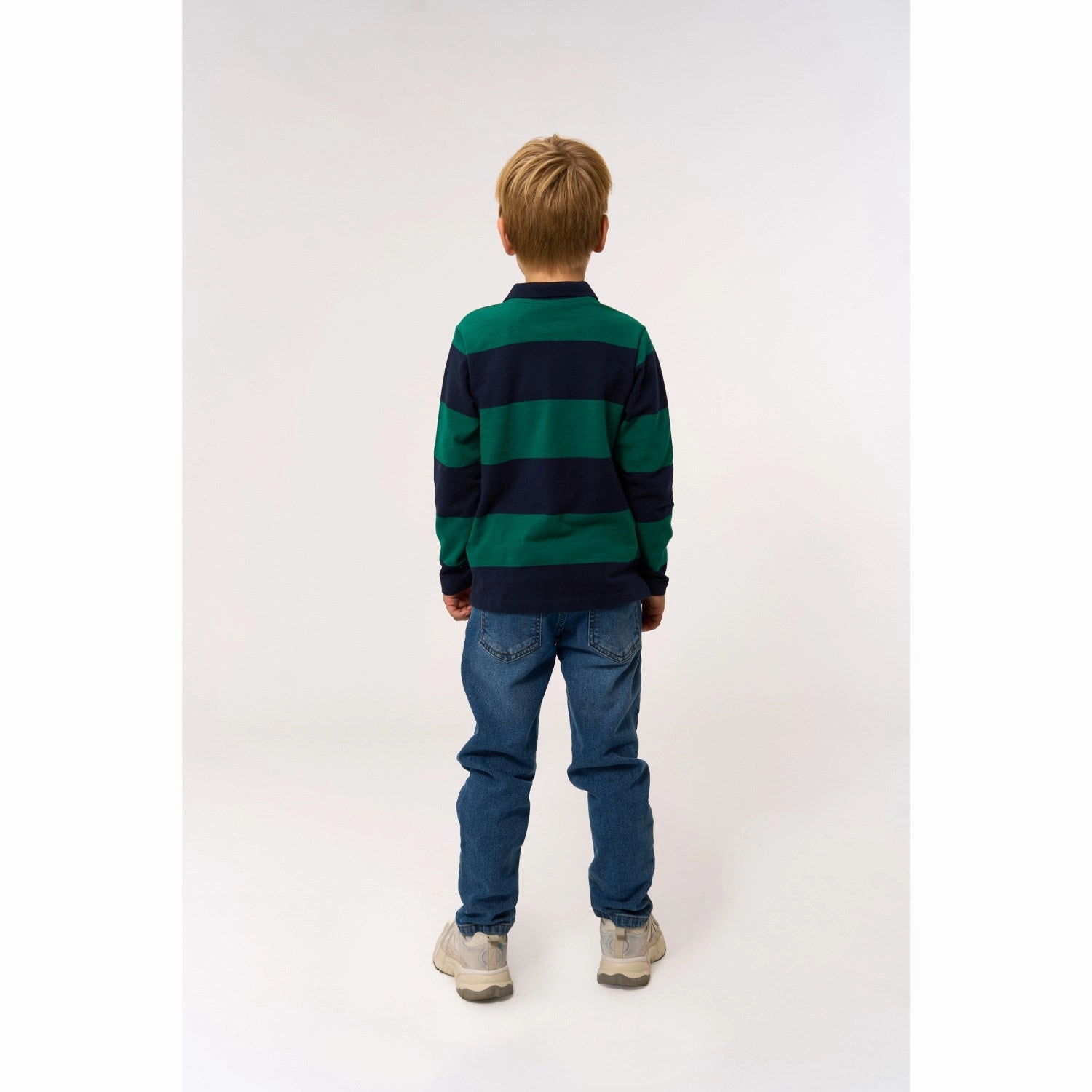 Solid Hue The New Navy Blazer Striped Pino L_S Pique Polo