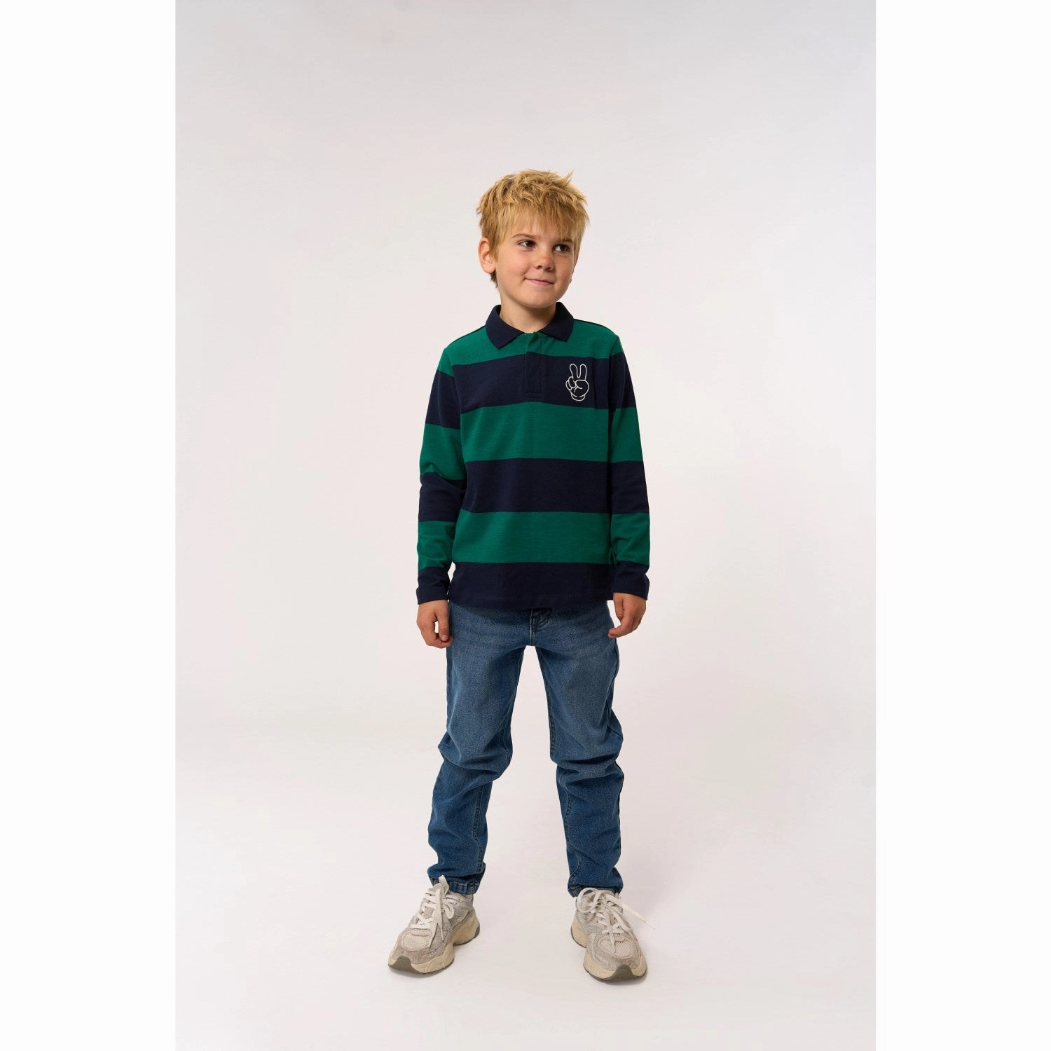 The New Navy Blazer Striped Pino L_S Pique Polo Creative Professional color block