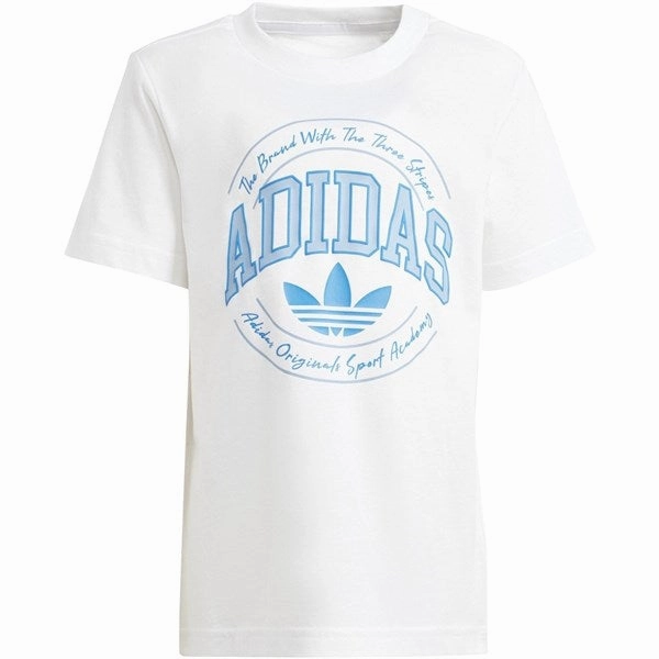 adidas Originals White/Night Indigo Shorts Tee Set Versatile Design Teenager coolness