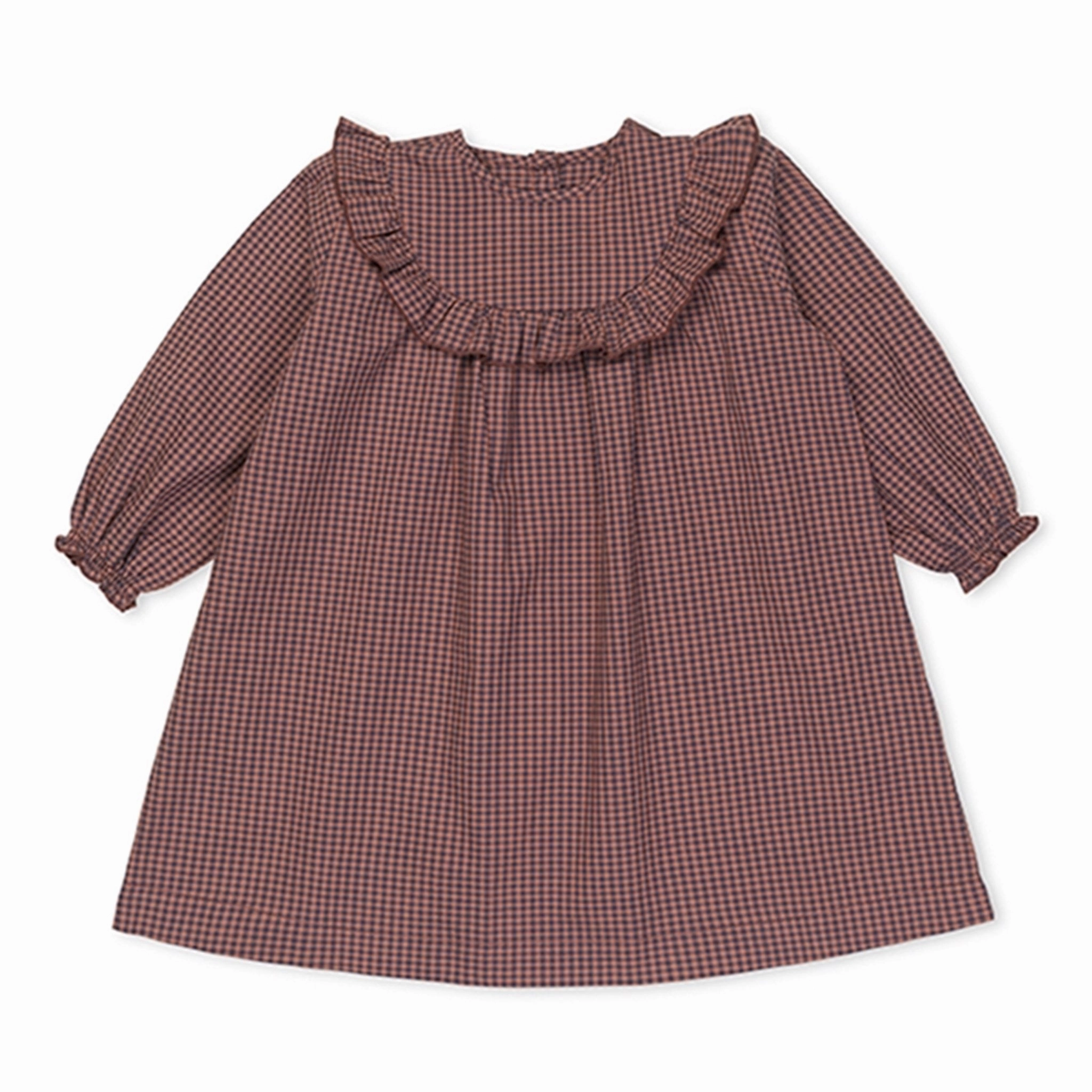 lalaby Indigo Check Noey Dress Fall Silhouette