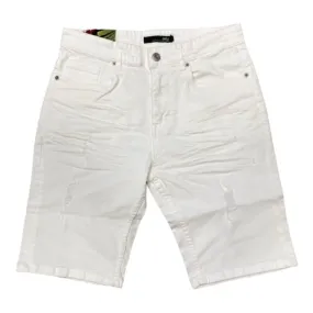 Water Repellent Coating Trez Pantaloncino Bin-Pris da uomo in demin bianco M45115 110
