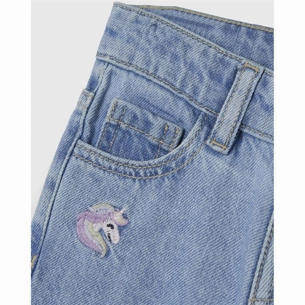 Anti Static Material Blend Travel Essential Name it Light Blue Denim Unicorn Bella Shaped Jeans