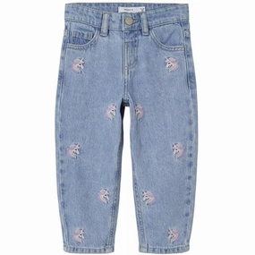 Name it Light Blue Denim Unicorn Bella Shaped Jeans Artist Vibe Travel Outfit Relax Fit