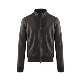 popular in America HighCollar Design Bomboogie giubbino da uomo in pelle Friz JMFRIZPLGS marrone