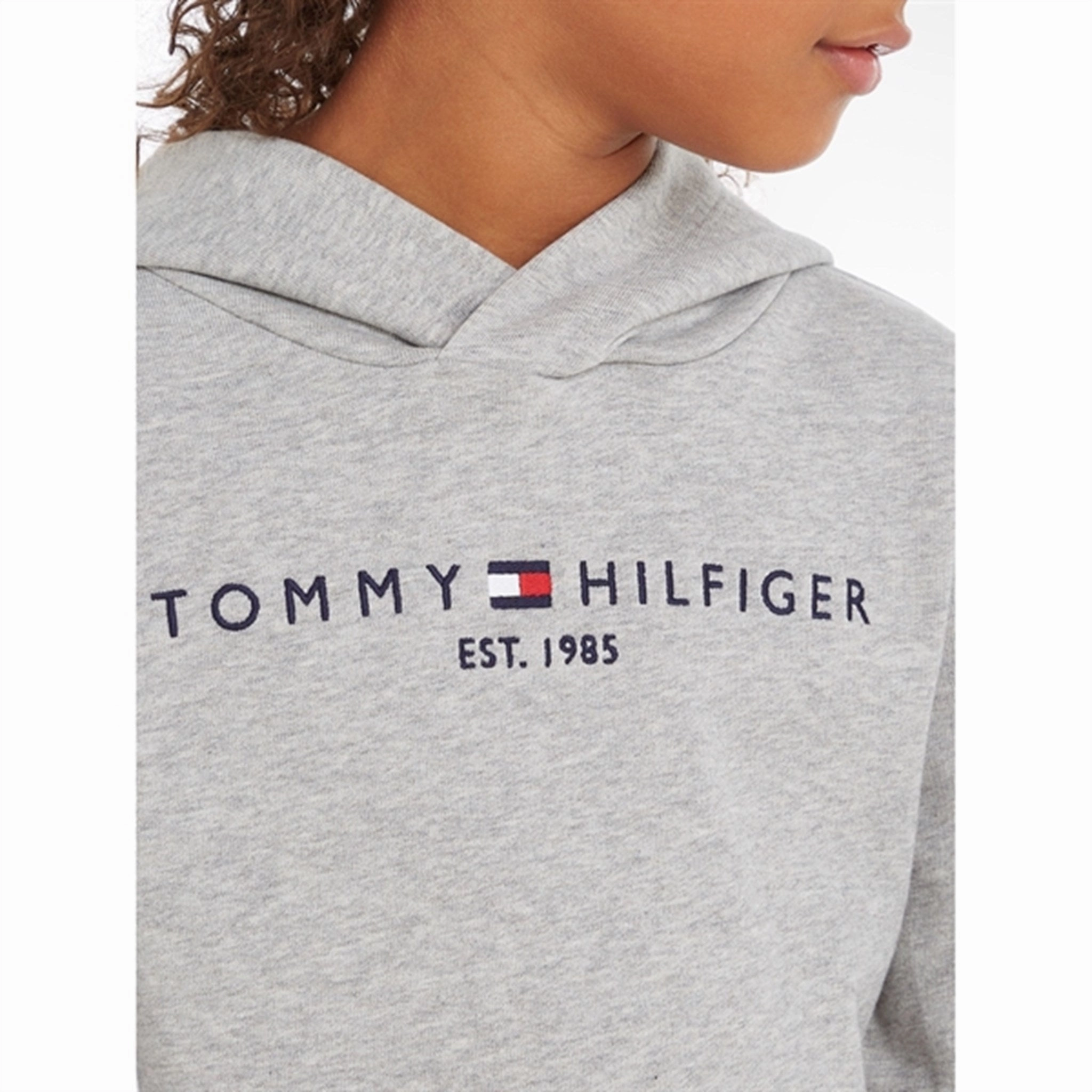 Stretchable Waistband Everyday Comfort Tommy Hilfiger Essential Hoodie Light Grey Heather