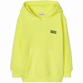 Canadian style Abrasion Resistant Fabric American Vintage Hoodie Izubird Neon Yellow