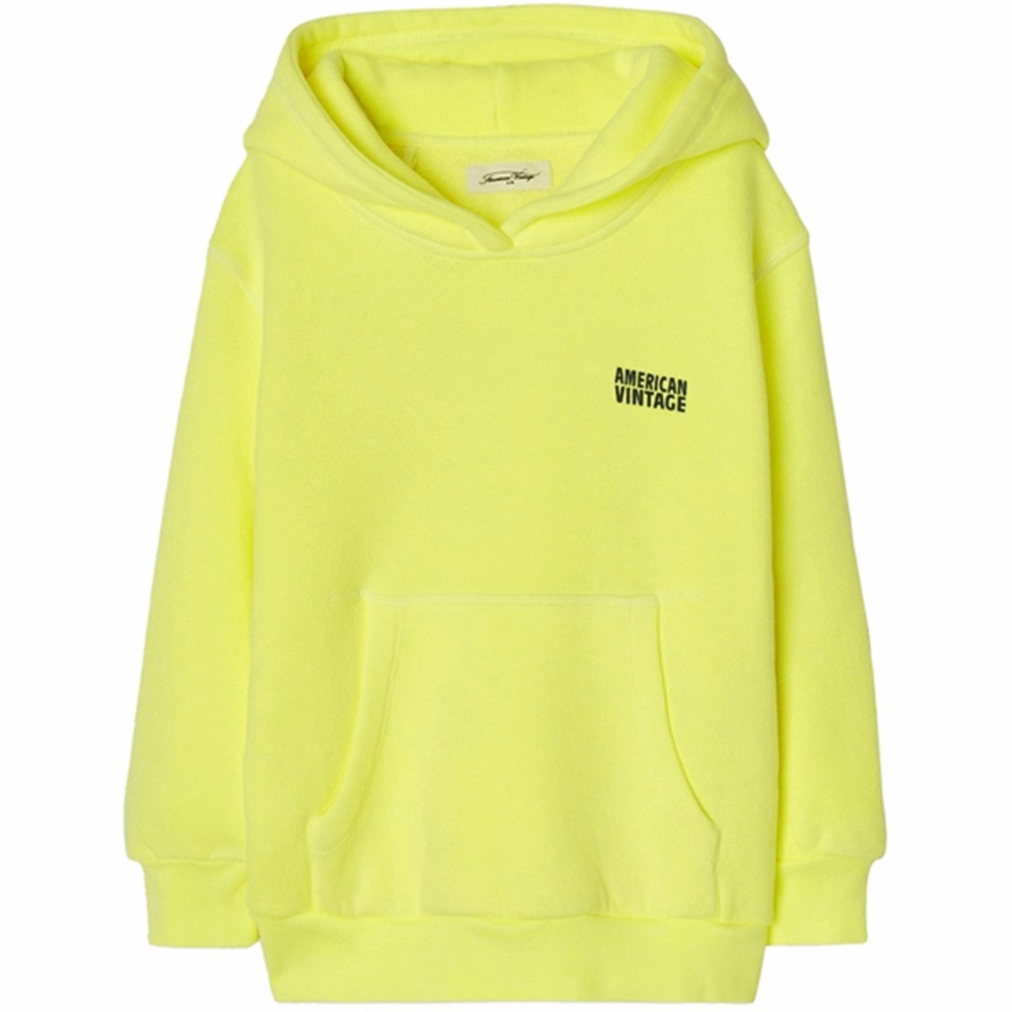 American Vintage Hoodie Izubird Neon Yellow Masculine style