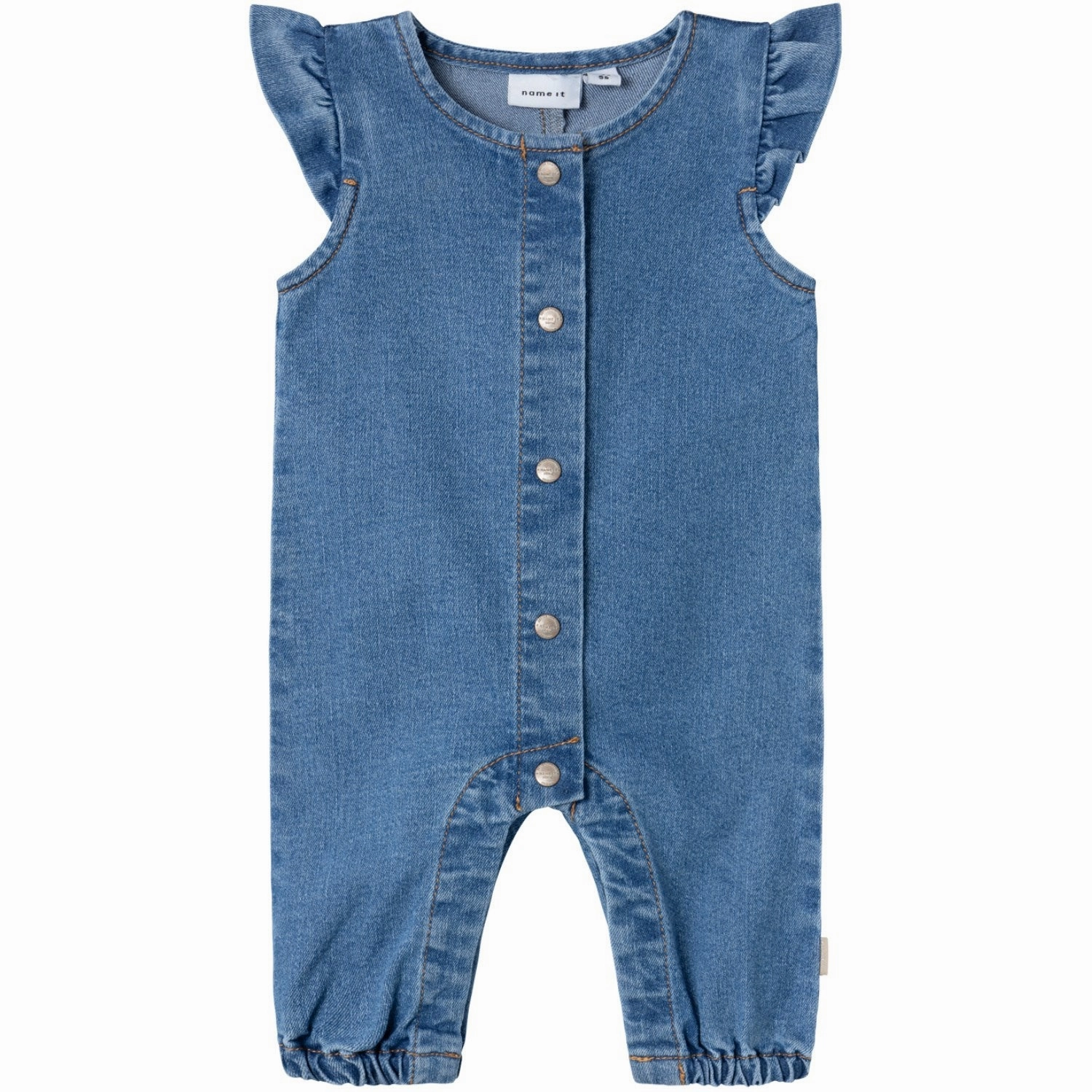Simple Vivid Name It Medium Blue Denim Lola Frill Denim Suit