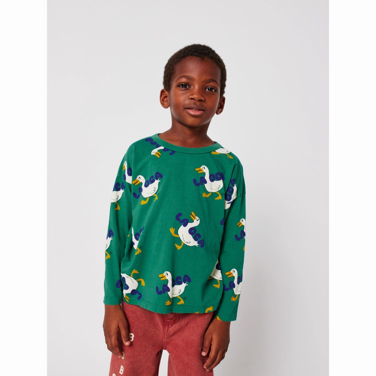Bobo Choses Green La Oca All Over T-Shirt Layered Hemline