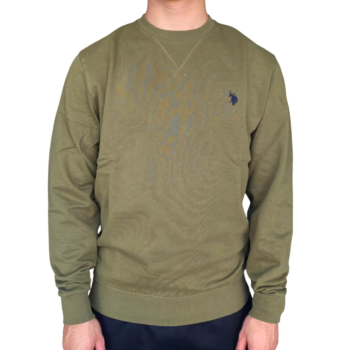 U.S. Polo Assn felpa girocollo da uomo Max US40187003 346 verde militare Minimalist Style Urban Chic