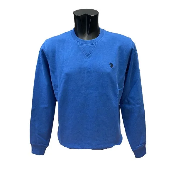 U.S. Polo Assn Felpa girocollo in cotone leggero 6152652088 137 bluette SoftTouchFinish VintageWashEffect