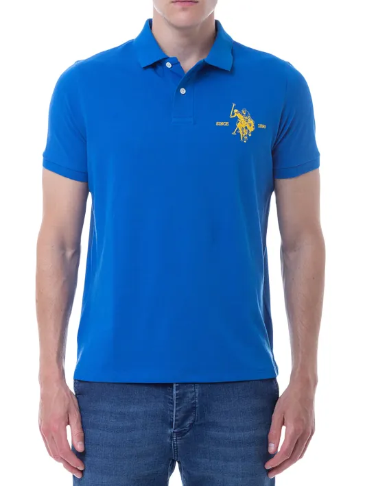 NoChafe Collar Lining U.S. Polo Assn Polo da uomo manica corta con retrocollo a contrasto Kory 41029 65084 233 sky blue