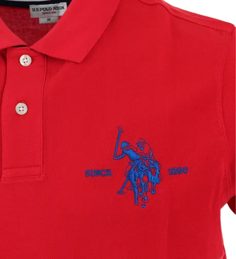 Clubhouse Ready U.S. Polo Assn Polo da uomo manica corta con retrocollo a contrasto Kory 41029 65084 352 rosso