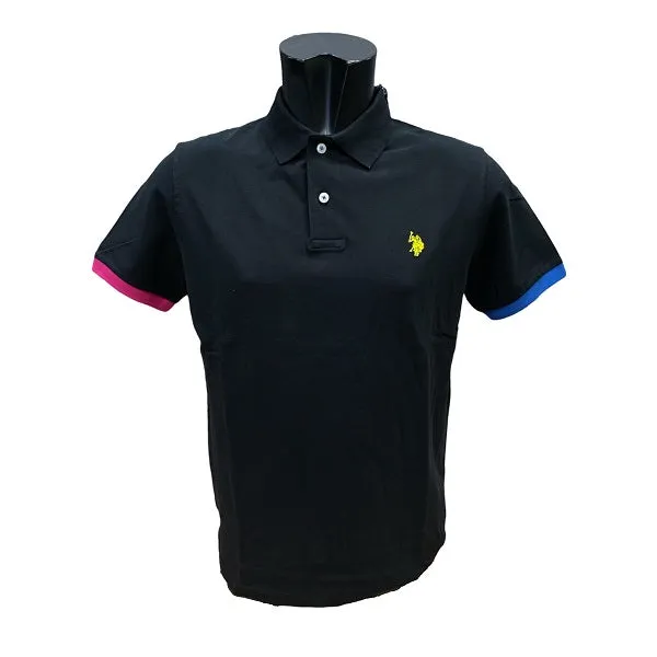 U.S. Polo Assn Polo Kory manica corta con retrocollo a contrasto 6143750336 199 black-lime Travel Essential Wrinkle Free Treatment