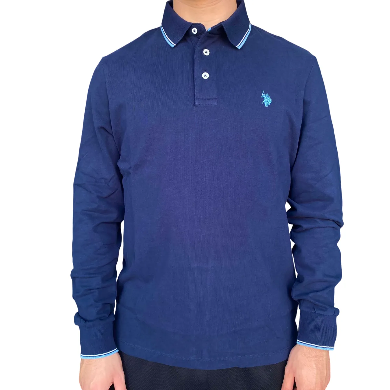 U.S. Polo Assn. polo manica lunga in cotone jersey da uomo Ulla US40177007 179 blu Corporate Event