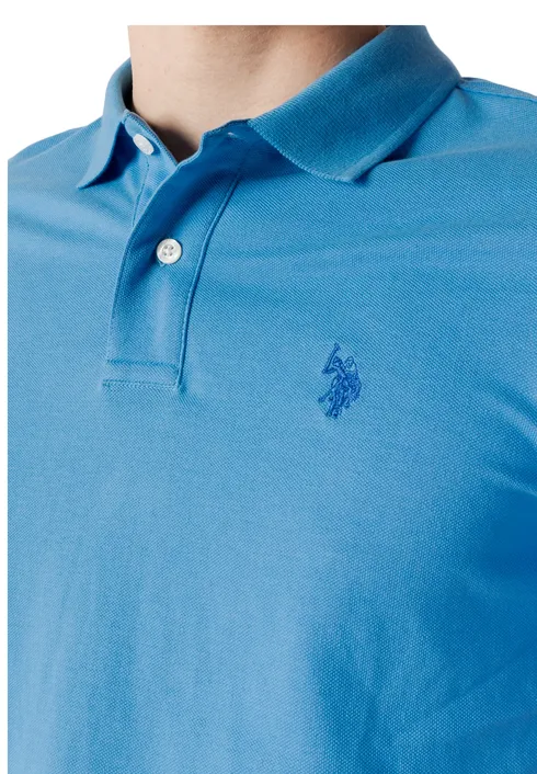 U.S. Polo Assn. Polo uomo manica corta King 41029 65079 130 pale blu FourButton Placket
