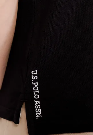 Premium Cotton Tagless Collar U.S. Polo Assn. Polo uomo manica corta King 41029 65079 199 nero