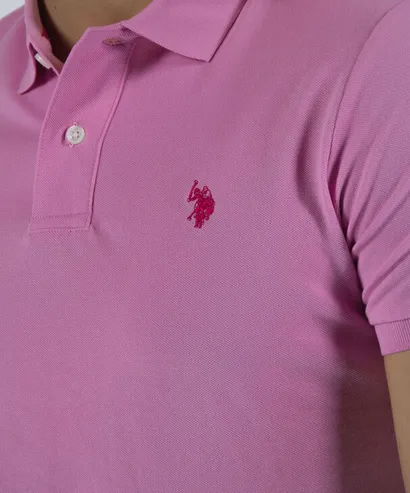 U.S. Polo Assn. Polo uomo manica corta King 41029 65079 305 rosa Matte Surface Texture