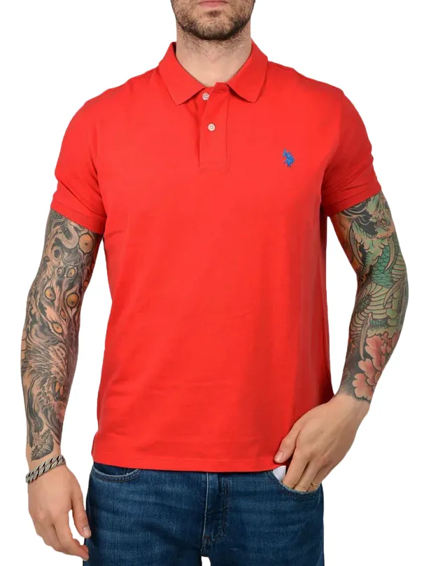 U.S. Polo Assn. Polo uomo manica corta King 41029 65079 352 rosso DoubleStitched Seams Eco Friendly Dye