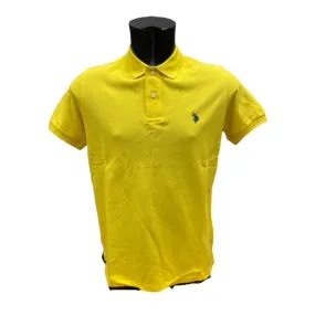 U.S. Polo Assn Polo Uomo Manica Corta King 6142341029 310 yellow-cobalt Curved Hemline