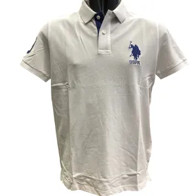 U.S.Polo Assn. Polo manica corta da uomo in cotone piquet con retrocollo a contrasto Kory US41197004 100 bianco Flexible Ribbed Collar
