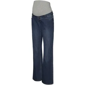 Sustainable Evening Stroll Casual Mama;licious Dark Medium Blue Denim Mledina Flared Db Jeans Noos