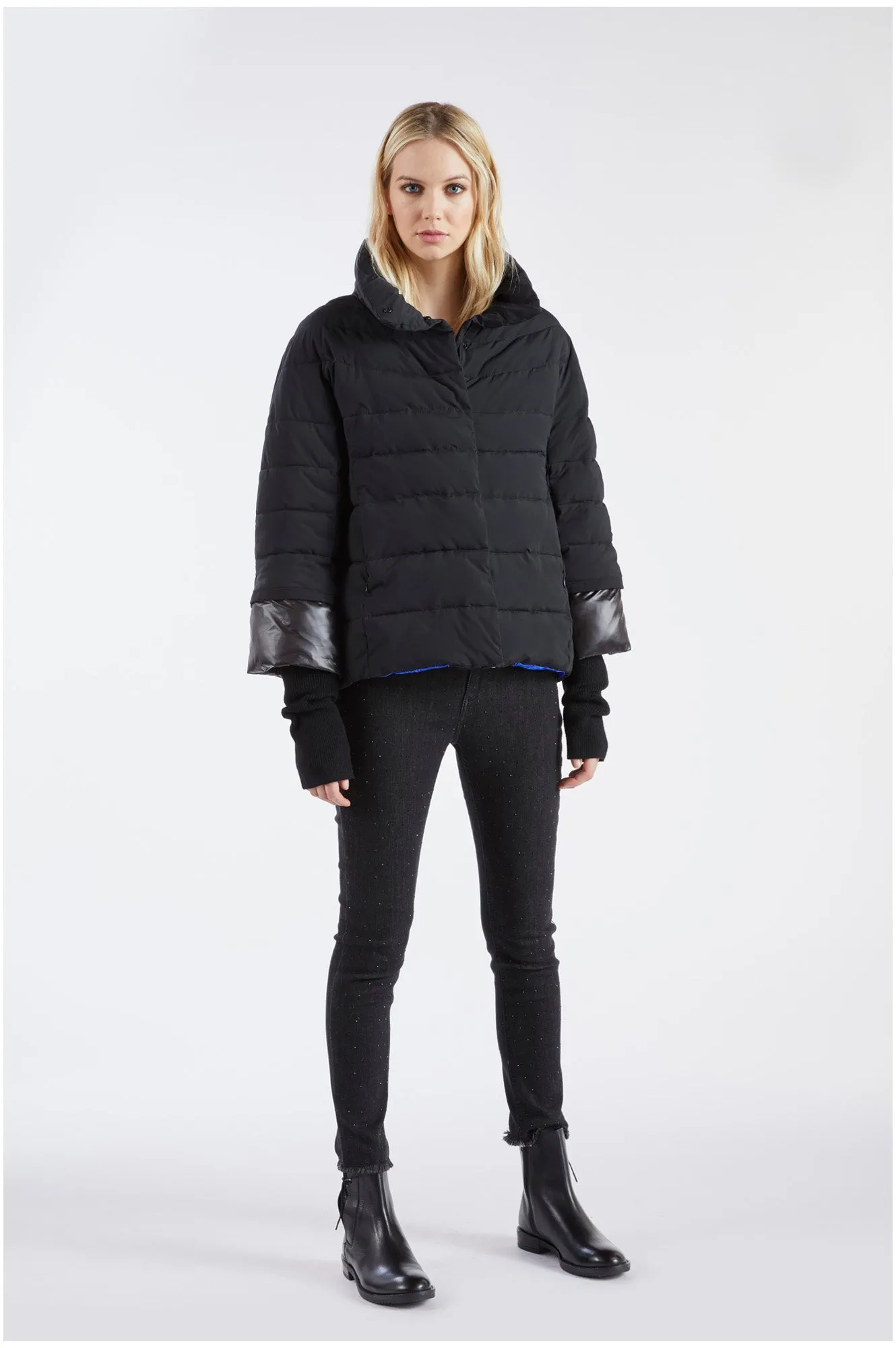 Caf??Noir Piumino Svasato da donna C7JN0033 N044 nero-bluette student