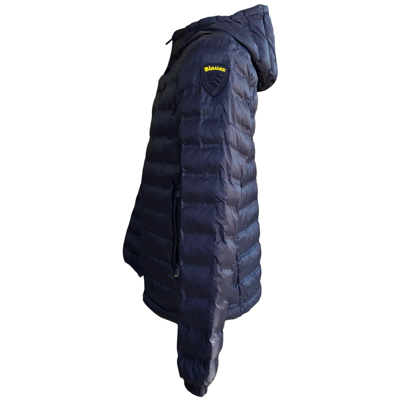 Blauer giubbino da uomo con cappuccio termosaldato 25SBLUC02227-007104 888 blu Elastic Cuff Mechanism Flex Stretch Material