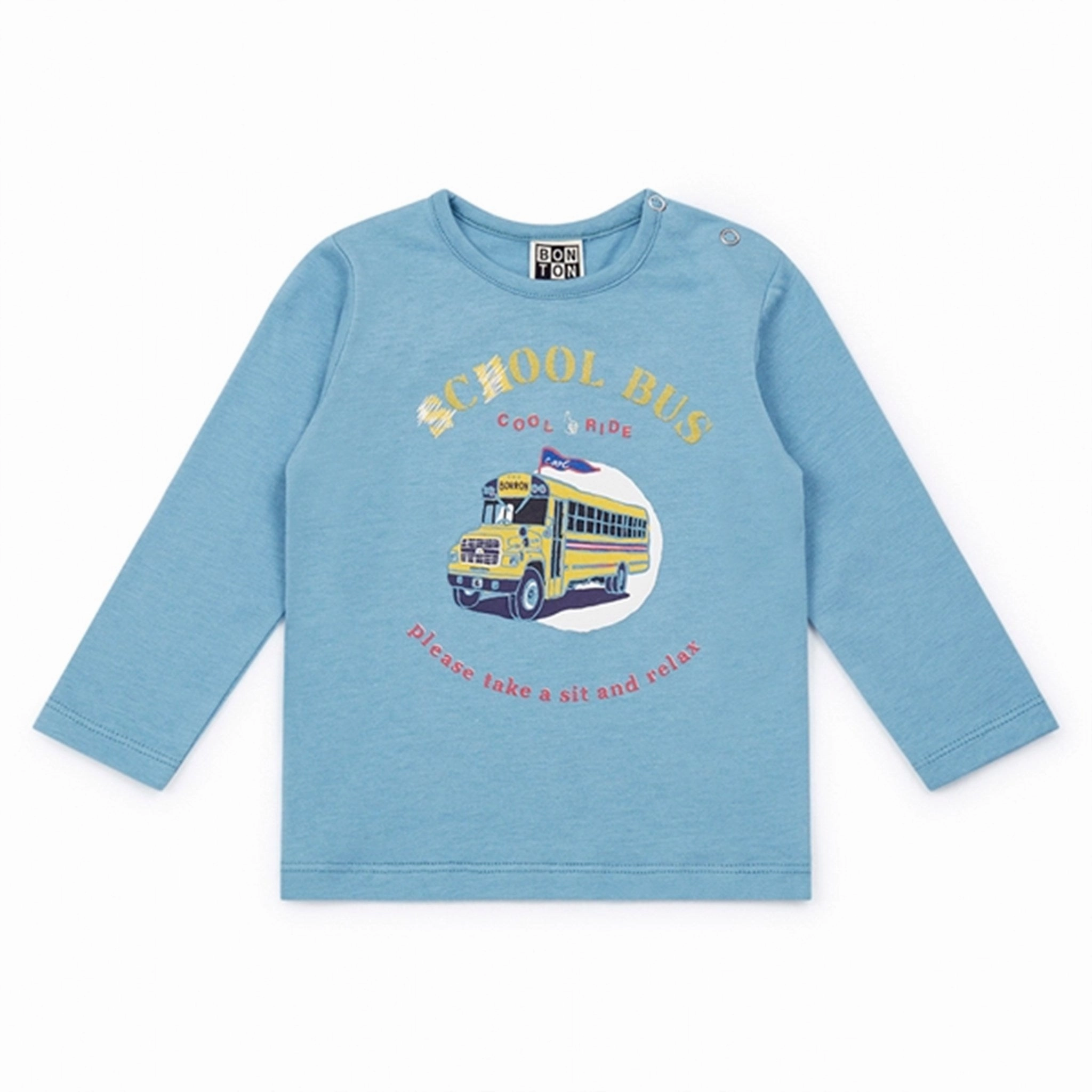 BONTON Schoolbus Bluse Blue family gathering