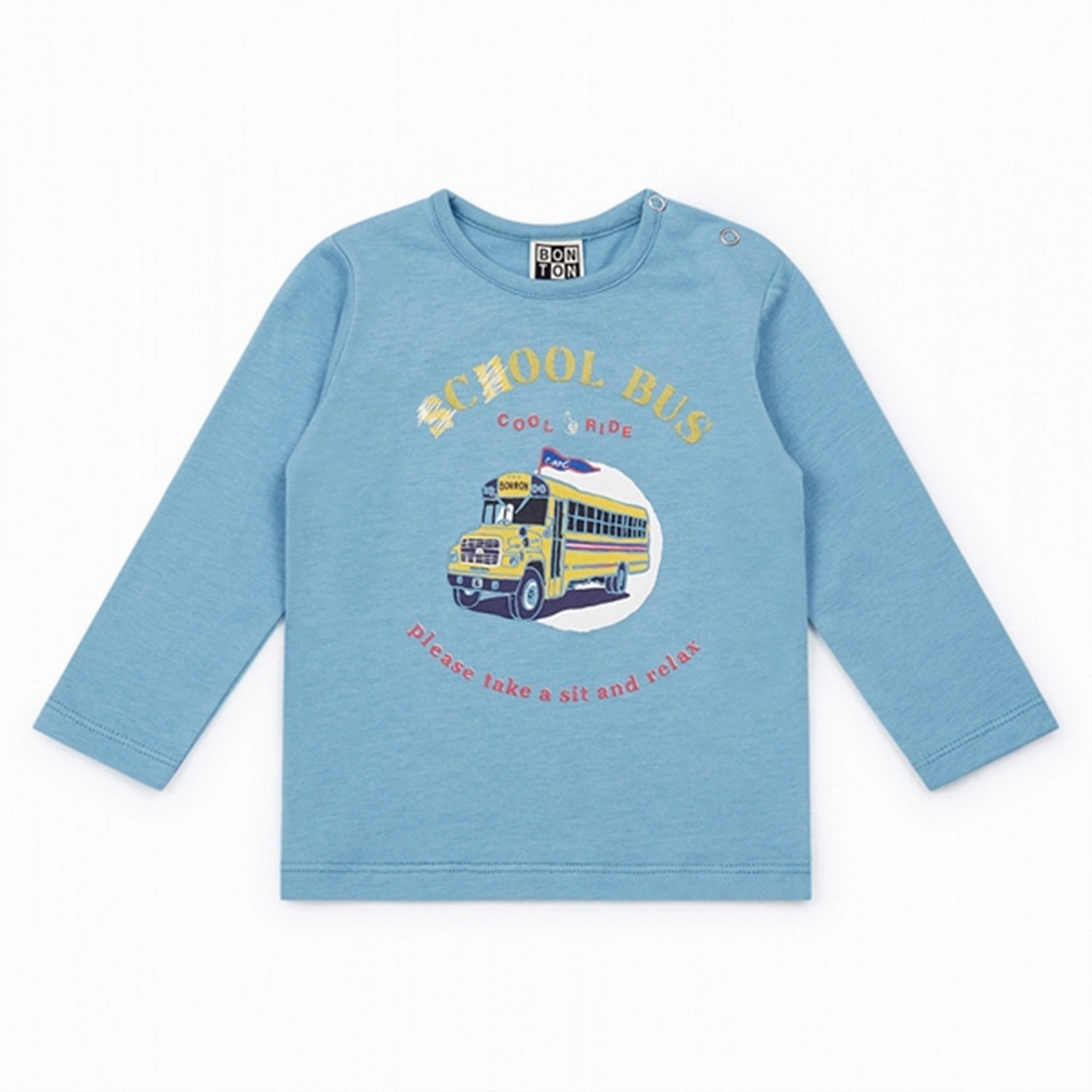 Tagless label BONTON Schoolbus Bluse Blue