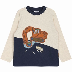 Cuffed hem Effortless Comfort Hust & Claire Mini Wheat Melange Anton Blouse