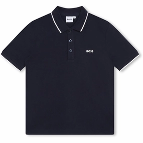 Classic Collar Hugo Boss Navy Polo Short Sleeved