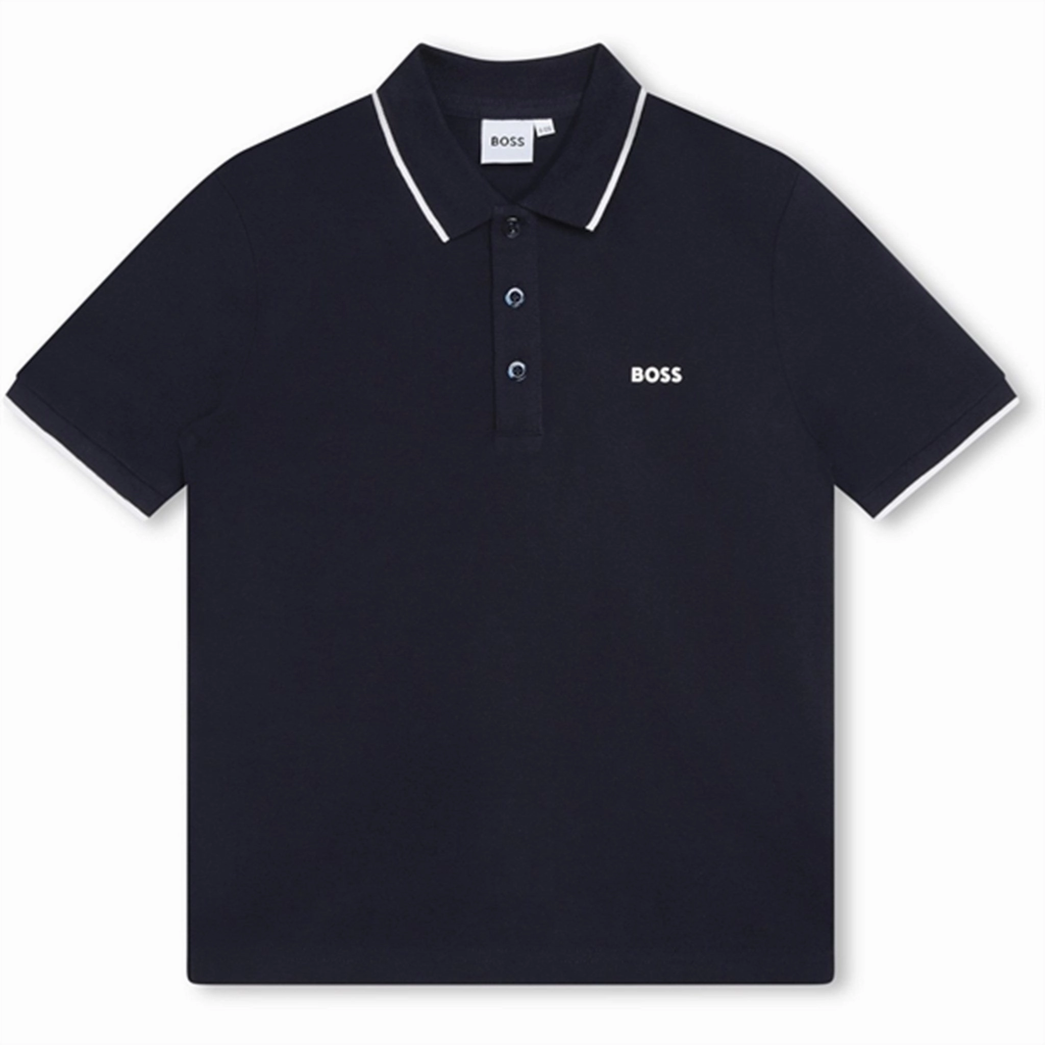 YarnDyed Construction Hugo Boss Navy Polo Short Sleeved