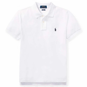 Four Button Placket Outdoor Adventure Polo Ralph Lauren Boy Short Sleeved Classic Polo White