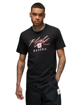 Jordan T-shirt manica corta con stampa Flight Essentials FB7399-010 nero Non Restrictive Silhouette Collared formality
