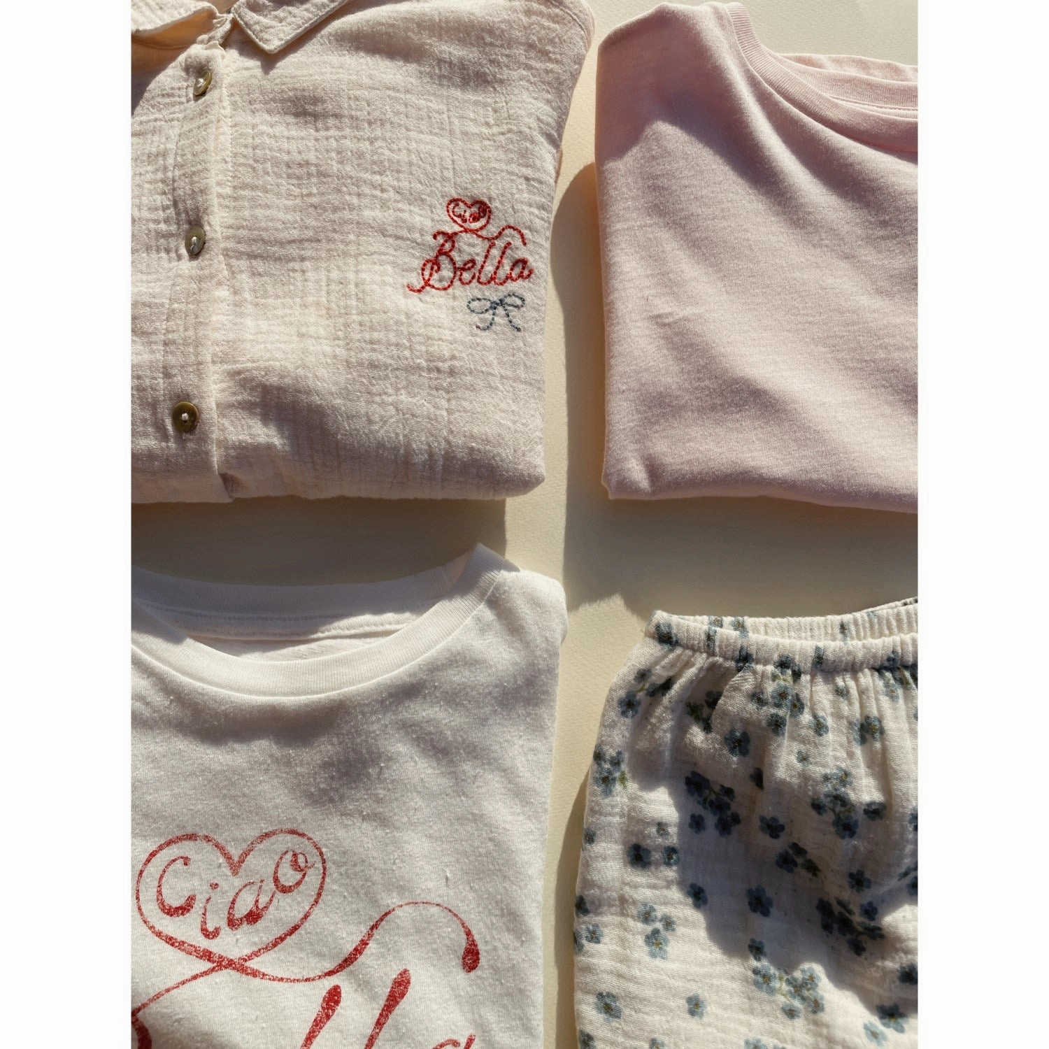 Konges Sl?jd Chalk Pink RHW X KS Lettre Tee Ocs Cross Grain Knit