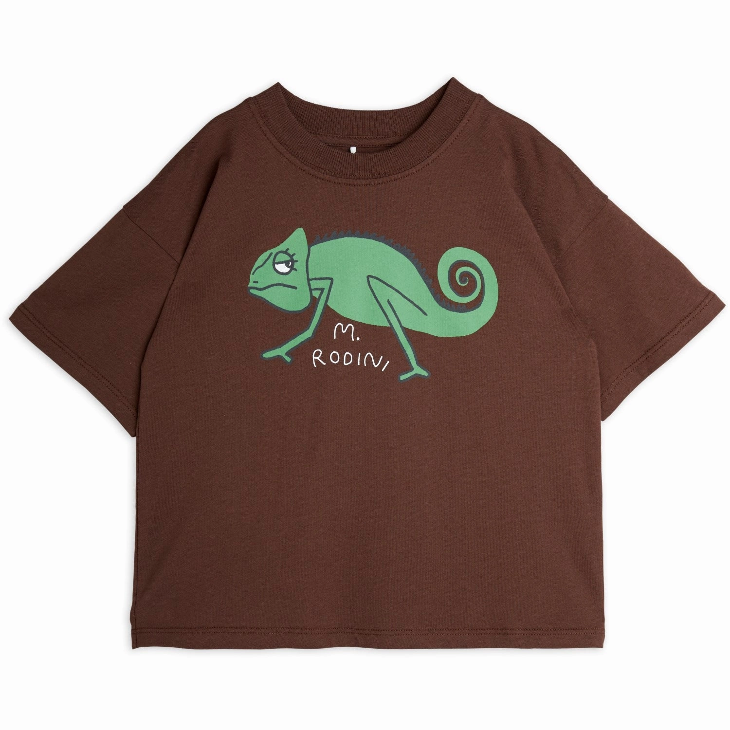 Mini Rodini Brown Lizard T-Shirt Urban Look Reinforced Neckline