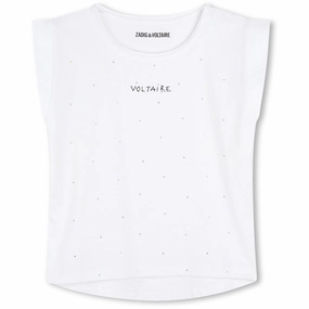 Zadig & Voltaire White Short Sleeves Tee-Shirt Comfortable Casual Cozy Design