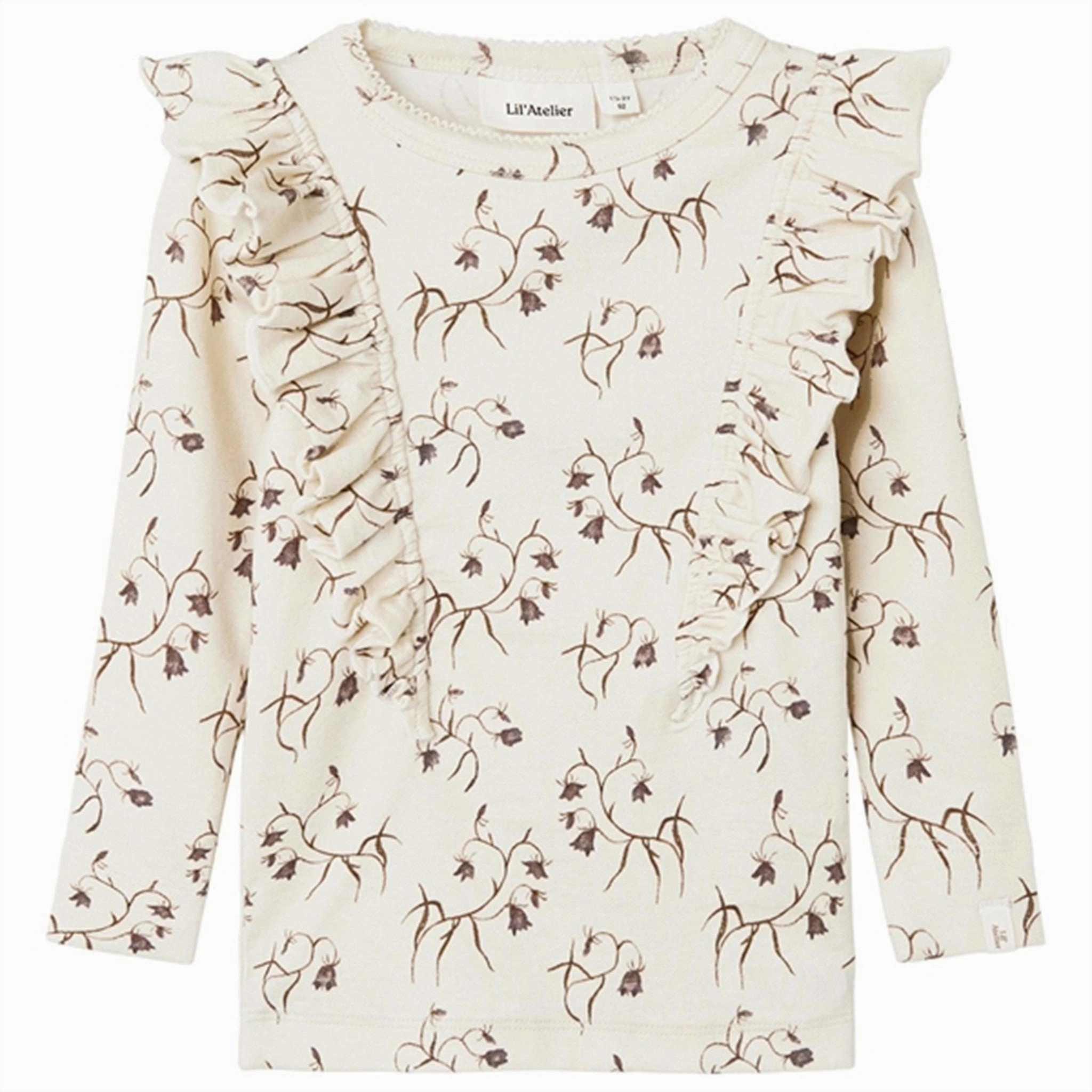 Lil'Atelier Turtledove/Flower Gaya Slim Blouse Statement Piece