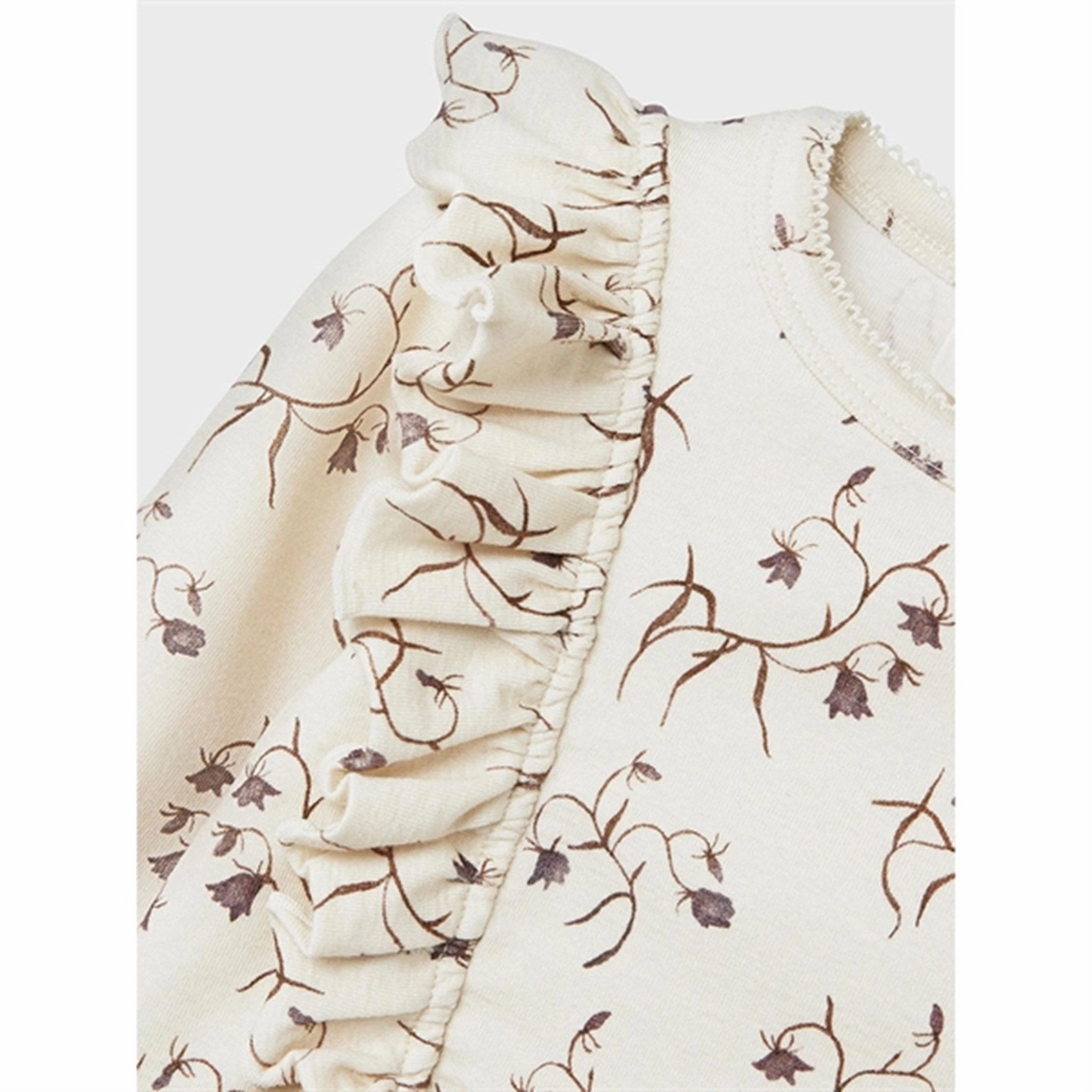 Lil'Atelier Turtledove/Flower Gaya Slim Blouse Wrinkle-Free Wardrobe Staple